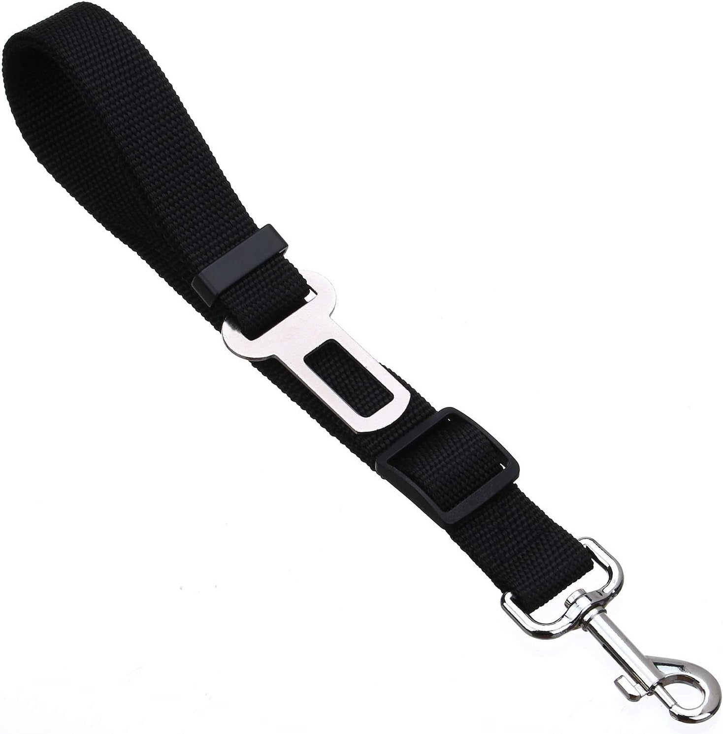 Adjustable Length Pet Car Seat Belt for Dogs and Cats - 2 Pack (Black and Pink)