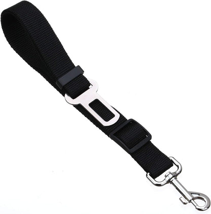 Adjustable Length Pet Car Seat Belt for Dogs and Cats - 2 Pack (Black and Pink)