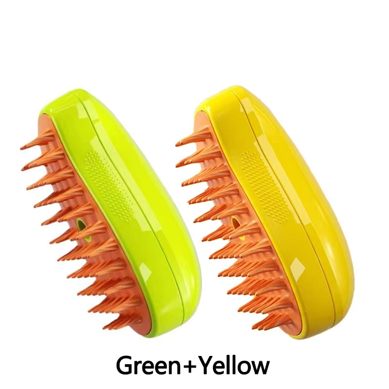 3-in-1 Electric Steam Brush and Sprayer for Pet Grooming and Shedding Massage Tool