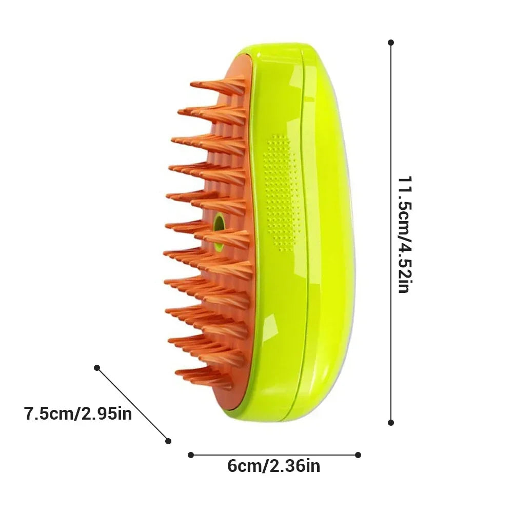 3-in-1 Electric Steam Brush and Sprayer for Pet Grooming and Shedding Massage Tool
