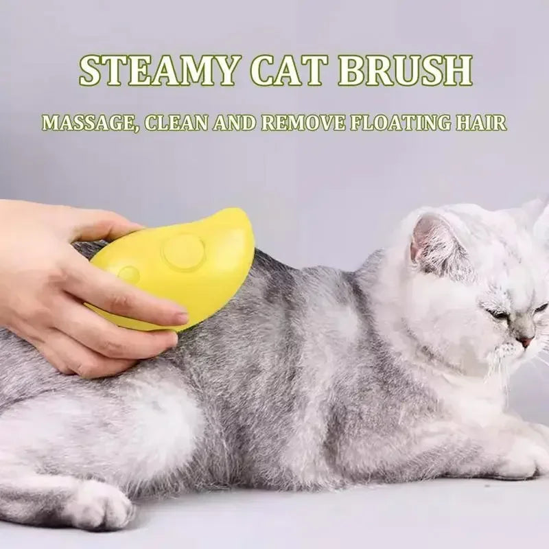 3-in-1 Electric Steam Brush and Sprayer for Pet Grooming and Shedding Massage Tool