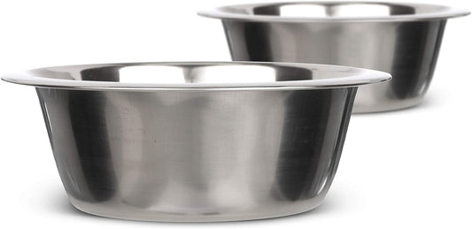 Set of 2 Neater Feeder Replacement Stainless Steel Bowls (1.5 Cup / 12 Oz.) for Cats and Small Dogs - Dishwasher Safe Dog Food and Water Bowls