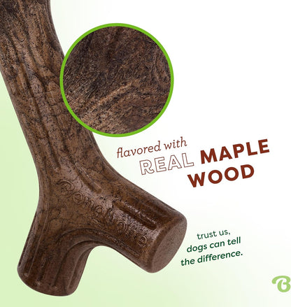 Maplestick Premium Real Wood Dog Chew Toy - Medium Size, Made in the USA, Durable and Long-Lasting for All Breeds
