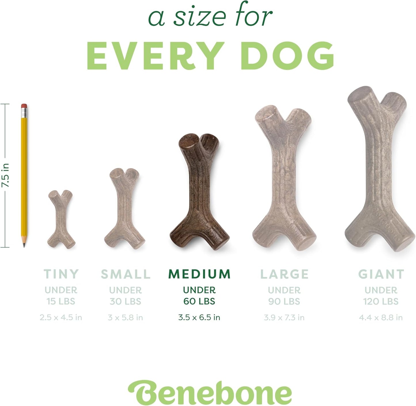 Maplestick Premium Real Wood Dog Chew Toy - Medium Size, Made in the USA, Durable and Long-Lasting for All Breeds