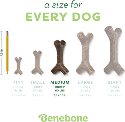 Maplestick Premium Real Wood Dog Chew Toy - Medium Size, Made in the USA, Durable and Long-Lasting for All Breeds