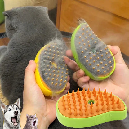 3-in-1 Electric Steam Brush and Sprayer for Pet Grooming and Shedding Massage Tool