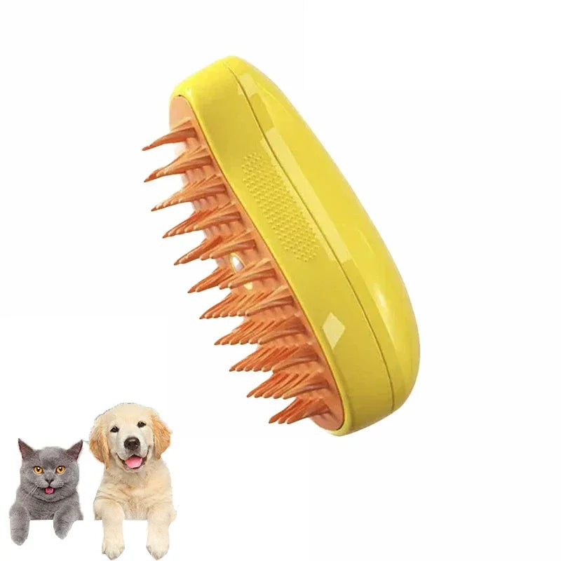 3-in-1 Electric Steam Brush and Sprayer for Pet Grooming and Shedding Massage Tool